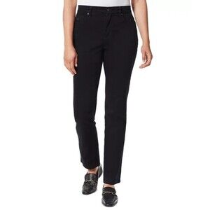 Gloria Vanderbilt Amanda Women's Jean Straight-Leg Denim Stretch Black Petite 16
